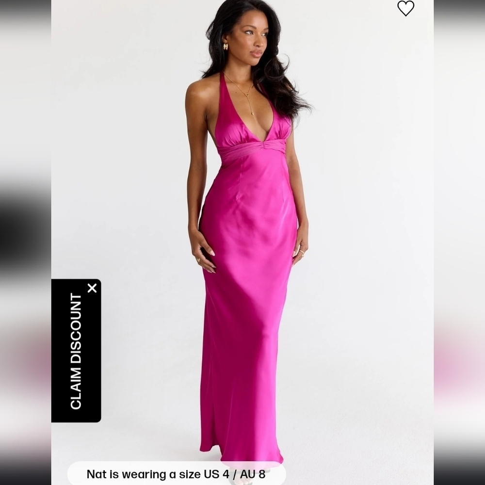 Princess Polly Alita Fuchsia Backless Maxi Dress Sz 12